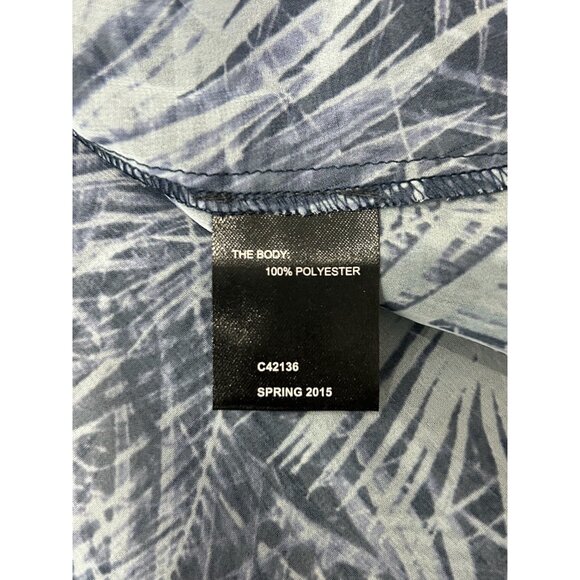 Guess Womens Sleeveless Palm Leaf Print Halter Top Blue Sz Large Flowy Boho NEW - Picture 6 of 11